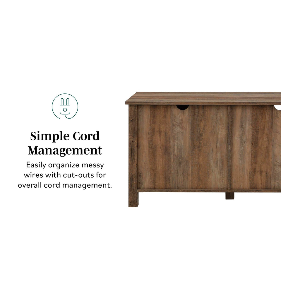 Walker Edison Portsmouth Classic 2 Glass Door TV Stand for TVs up to 80 Inches, 70 Inch, Dark Walnut