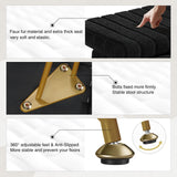 Greenstell Vanity Stool Chair Faux Fur with Storage, 15.7"L x 11.8"W x 19.4"H Soft Ottoman 4 Metal Legs with Anti-Slip Feet, Furry Padded Seat, Modern Multifunctional Chairs for Makeup, Bedroom Pink