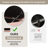 Busaurus Storage Ottoman Bench 49.2 Inch Upholstered Fabric Storage Bench for Bedroom End of Bed Aesthetic Large Oval Ottoman for Living Room Entryway (Ivory)