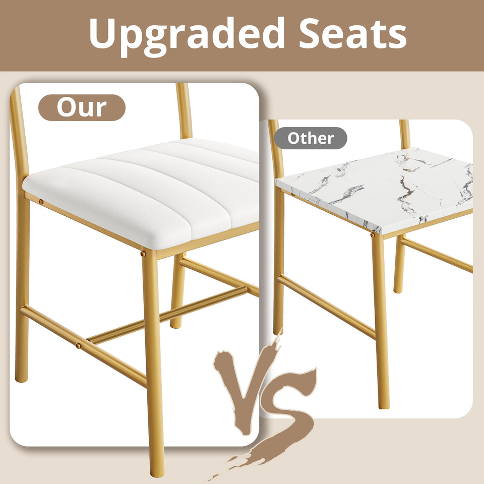 IRONCK Dining Table Set for 4, Kitchen Table with Upholstered Bench and 2 Chairs, Kitchen Table and Chairs Set for Small Space, Apartment, Rustic Brown