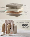 SONGMICS MAZIE Collection - 30 Inches Storage Ottoman Bench with Flipping Lid, Storage Chest Footstool, Load 660 lb, for Entryway, Living Room, Bedroom, Synthetic Leather, Black ULSF45BK