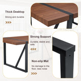 MUUOKY Dining Table Set for 4, Modern 55'' Wood Dinette Table Set for 4 with Fabric Dining Chairs,Table and Chairs Set of 4,Ideal for Kitchen Dining Room