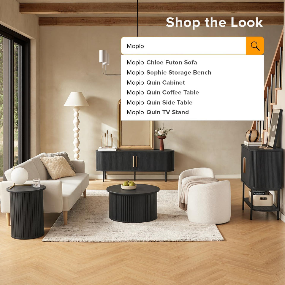 mopio Ensley TV Stand, Mid Century Modern for 55/60/65 inch TV, Farmhouse TV Stand, Entertainment Center with Storage, TV and Media Console for Living Room (Walnut, 59" Tall)