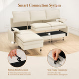 Vesgantti 142" U Shaped Sectional Couch, Comfy Cloud Modular Sectional Sofa with 2 Ottoman Deep Seat Chenille Modern Cloud Sofa, Modular Sofas for Living Room, Bedroom and Apartment, Beige