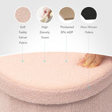 B FSOBEIIALEO Storage Ottoman Cube, Flowers Shaped Ottomans with Storage Foot Stool Footrest for Lving Room, Boucle Ottoman Seat for Dorm Room,Faux Teddy Fur, Cream White 12.6"x12.6"x12.6"