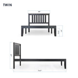 Mellow Naturalista Classic 12-Inch Solid Wood Platform Bed | Wooden Slats, No Box Spring Needed, Easy Assembly | Full, Espresso