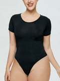 Full Size Round Neck Short Sleeve Bodysuit