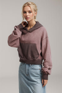 Basic Bae Kangaroo Pocket Long Sleeve Cropped Hoodie