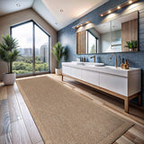 CAMILSON Easy Jute Rug 10x14, Indoor Outdoor Natural Color Fiber Area Rugs for Living Room Patio and Kitchen Rug Herringbone Woven Design Easy-Cleaning Washable Outside Carpet Alfombras 10 x 14