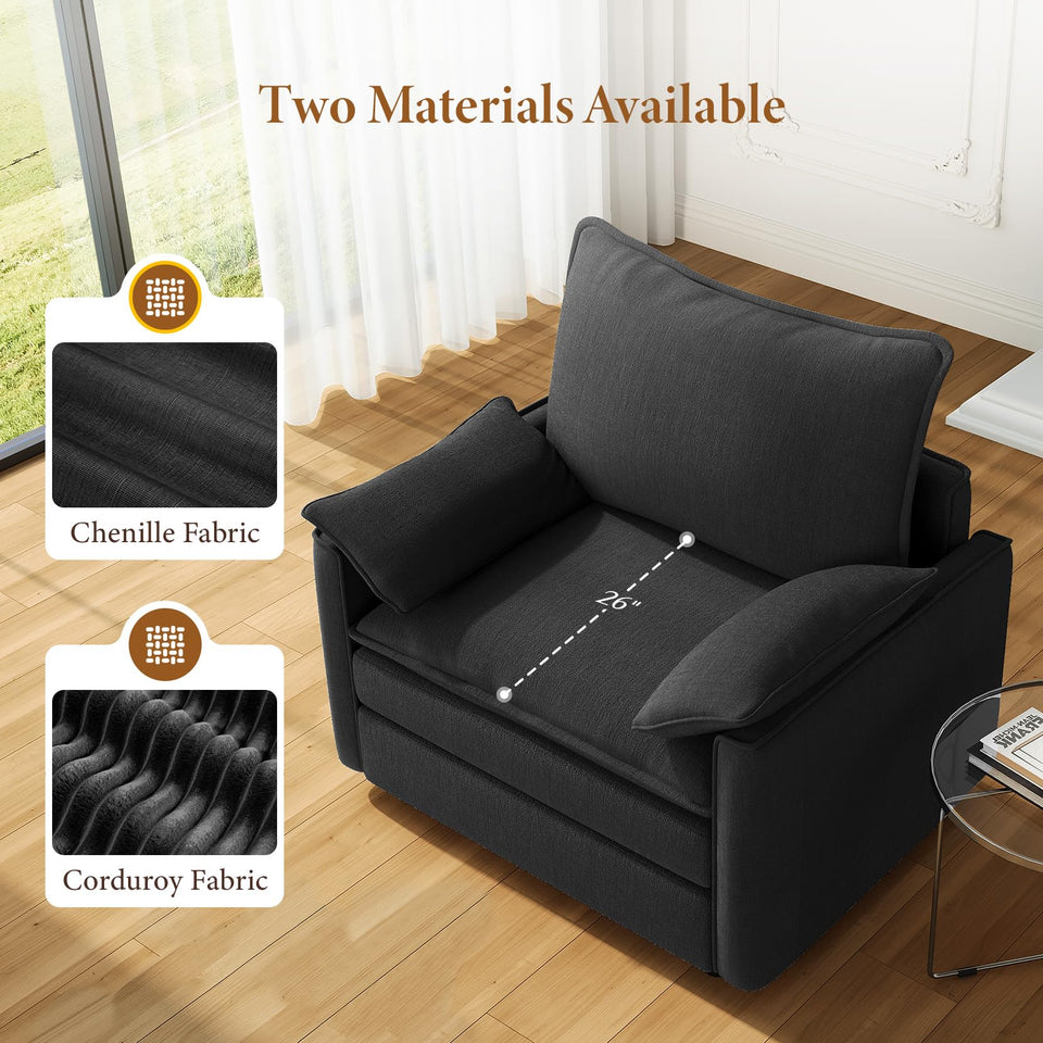 Vesgantti 142" U Shaped Sectional Couch, Comfy Cloud Modular Sectional Sofa with 2 Ottoman Deep Seat Chenille Modern Cloud Sofa, Modular Sofas for Living Room, Bedroom and Apartment, Beige