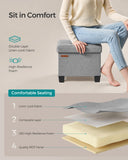 SONGMICS 15 Inches Cube Storage Ottoman, Bedroom Bench with Storage, Foot Stool with Feet, Holds Up to 660 lb, Dark Gray ULSF14GYZ