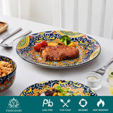 vancasso 24 Pieces Dinnerware Sets, Plates and Bowls Set, Porcelain Dishes Set for 6, Microwave and Dishwasher Safe, Scratch Resistant, Bohemian Style Dining Ware Service for 6, Series SIMI