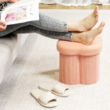 B FSOBEIIALEO Storage Ottoman Cube, Flowers Shaped Ottomans with Storage Foot Stool Footrest for Lving Room, Boucle Ottoman Seat for Dorm Room,Faux Teddy Fur, Cream White 12.6"x12.6"x12.6"