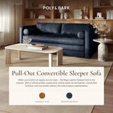 POLY & BARK Napa 72" Apartment Sofa – Italian-Tanned Full-Grain Pure-Aniline or Semi-Aniline Leather, Feather-Down Cushioning, Kiln-Dried Solid Wood Frame, Walnut Legs - Cognac Tan