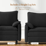 Vesgantti 142" U Shaped Sectional Couch, Comfy Cloud Modular Sectional Sofa with 2 Ottoman Deep Seat Chenille Modern Cloud Sofa, Modular Sofas for Living Room, Bedroom and Apartment, Beige