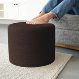 ZICOTO Beautiful Boucle Pouf Ottoman and Foot Rest - Elevate Your Living Room Decor with Lightweight Comfort and Charm - A Round Modern Foam Filled Foot Stool Perfect to Rest Your Feet