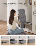 SONGMICS MAZIE Collection - 43 Inches Folding Storage Ottoman Bench, Ottoman Foot Rest, End of Bed Bench, Storage Chest, Load 660 lb, for Living Room, Bedroom, Entryway, Dark Gray ULSF77K