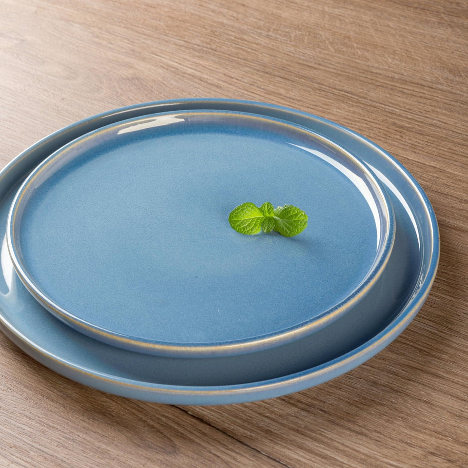 GBHOME Ceramic Dinnerware Sets for 8, 24 Pieces Stoneware Plates and Bowls Sets, Scratch Resistant Dishes, Dishwasher & Microwave Safe, Reactive Glaze-Green Wheat