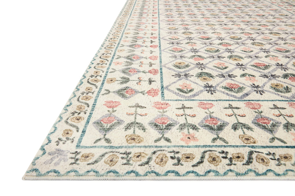 Loloi Rifle Paper Co. Eden Collection EDE-02 Mughal Garden Cream 7'-6" x 9'-6" Area Rug
