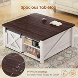 SEDETA 31.5" Lift Top Coffee Table with Storage, Square Coffee Tables for Living Room, Farmhouse Coffee Table with Large Hidden Storage Compartment and Adjustable Shelves, Black