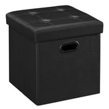 SONGMICS MAZIE Collection - 30 Inches Storage Ottoman Bench with Flipping Lid, Storage Chest Footstool, Load 660 lb, for Entryway, Living Room, Bedroom, Synthetic Leather, Black ULSF45BK