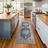 TOPRUUG Washable Oriental Area Rug - 12x15 Rugs for Living Room Soft Carpet for Bedroom Waterproof Floral Distressed Indoor Stain Resistant Non-Shedding Floor Carpets (Green, 12x15)