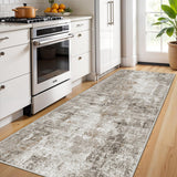 12x15 Area Rug for Living Room – Large Modern Neutral Abstract Thin Washable Carpet, Soft Low Pile Non-Slip Stain-Resistant for Bedroom Dining Room Home Office (Beige Grey)