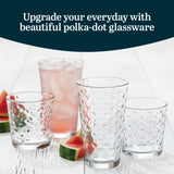 Libbey Ascent Tumbler and Rocks Drinking Glasses Set of 16, Glass Drinking Glasses with Curvature, Versatile Glassware Set for Parties and More