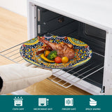 vancasso 24 Pieces Dinnerware Sets, Plates and Bowls Set, Porcelain Dishes Set for 6, Microwave and Dishwasher Safe, Scratch Resistant, Bohemian Style Dining Ware Service for 6, Series SIMI