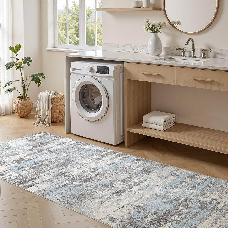 Area Rugs for Living Room: 12x15 Abstract Washable Rug Modern Neutral Large Soft Stain Resistant Non-Slip Backing Machine Table for Bedroom Dining Room Indoor Home Office Carpet - Gold Brown