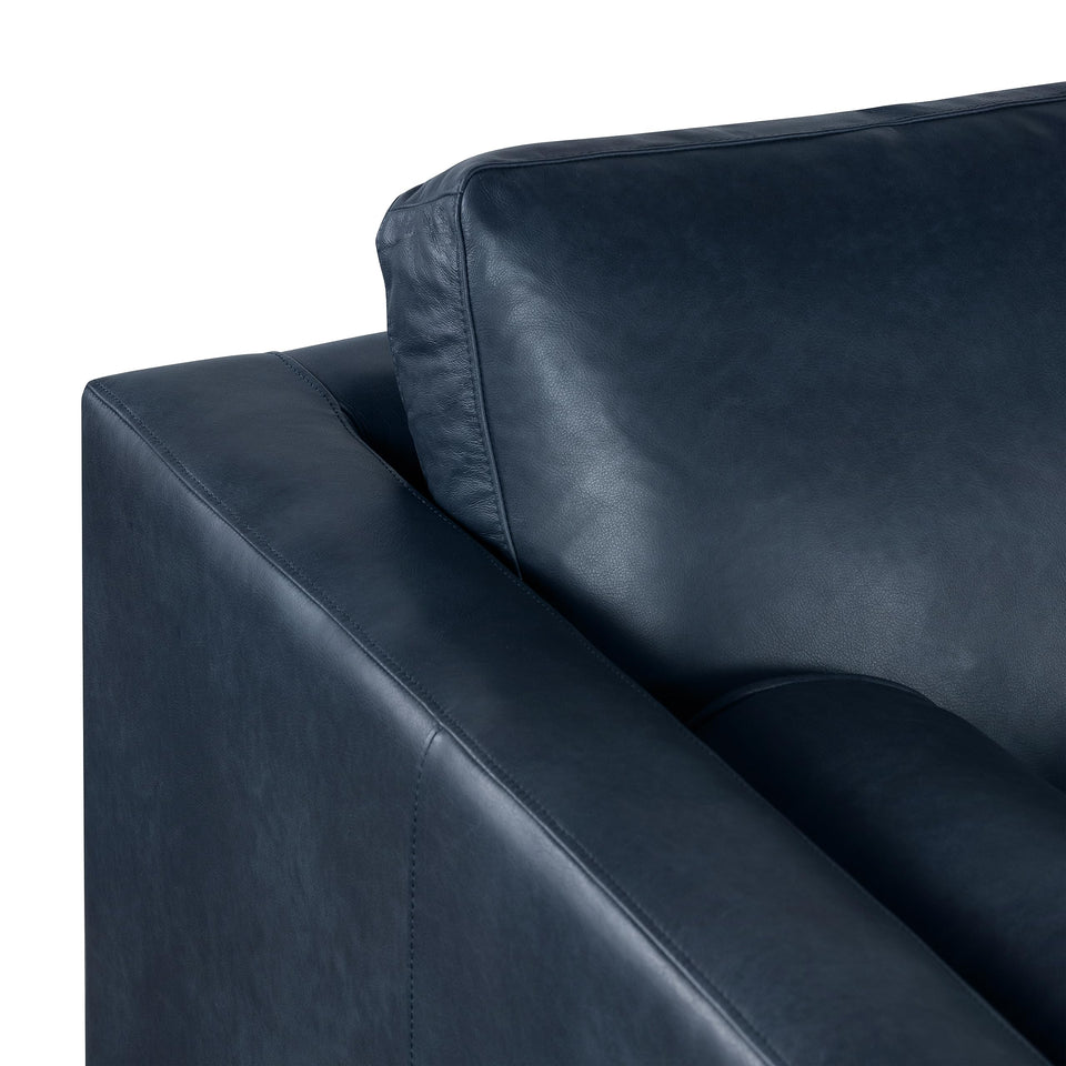 POLY & BARK Napa 72" Apartment Sofa – Italian-Tanned Full-Grain Pure-Aniline or Semi-Aniline Leather, Feather-Down Cushioning, Kiln-Dried Solid Wood Frame, Walnut Legs - Cognac Tan