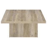 Coaster Home Furnishings Zetta Square Cocktail Living Room Coffee Table Engineered Eco-Friendly Wood Look Laminate Veneer Rustic Farmhouse Mango Brown 708068