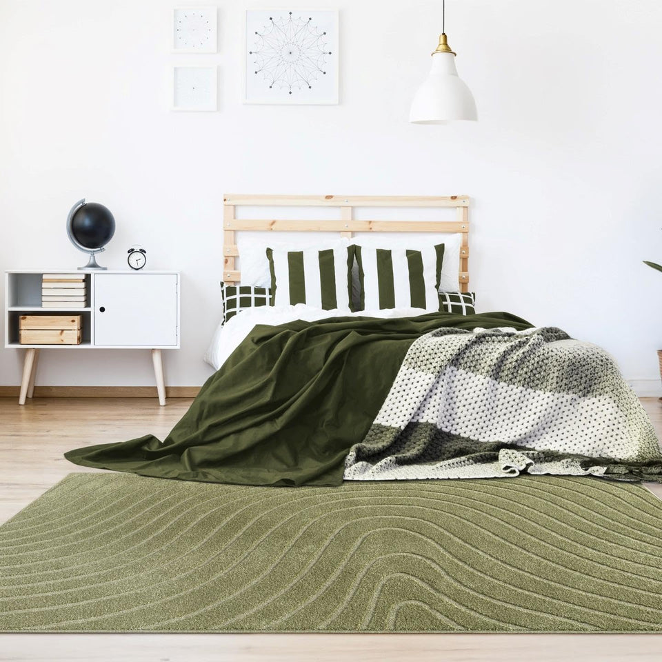 LUXE WEAVERS Modern Geometric Wave Cream 9x12 Area Rug