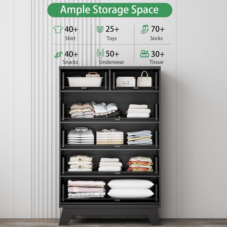 Fluted Dresser for Bedroom with 9 Drawers, 57" Wide Modern Chest of Drawers with Metal Handle, Wooden Dresser TV Stand, Wood Closet Clothes Storage Organizer for Living Room, Hallway, Natural Oak