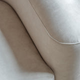 Acanva Luxury Modern Tight Curved Back Velvet Sofa, Minimalist Style Comfy Couch for Living Room Apartment, 3 Seater, Cream