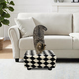 CAROLMADE Small Foot Stool Ottoman Footstool with Legs Under Desk Footrest for Living Room Bedroom and Office, Soft Ivory White