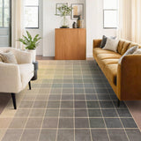 Neutral Living Room Rug - 10x14 Farmhouse Beige Brown Large Area Rug for Dining Room, Bedroom, Low Pile Lightweight Washable