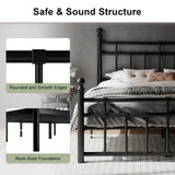 Feonase King Size Metal Platform Bed Frame with Victorian Classic Iron-Art Headboard & Footboard, Steel Slats Support, 12" Under Bed Storage, No Box Spring Needed, Easy Assembly, Noise-Free, Black