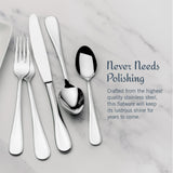 Mikasa Bravo 65-Piece Flatware Set for 12, 18/10 Stainless Steel Silverware with Full Service, Includes Forks, Knives, Spoons, and Serving Utensils