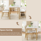 IRONCK Dining Table Set for 4, Kitchen Table with Upholstered Bench and 2 Chairs, Kitchen Table and Chairs Set for Small Space, Apartment, Rustic Brown