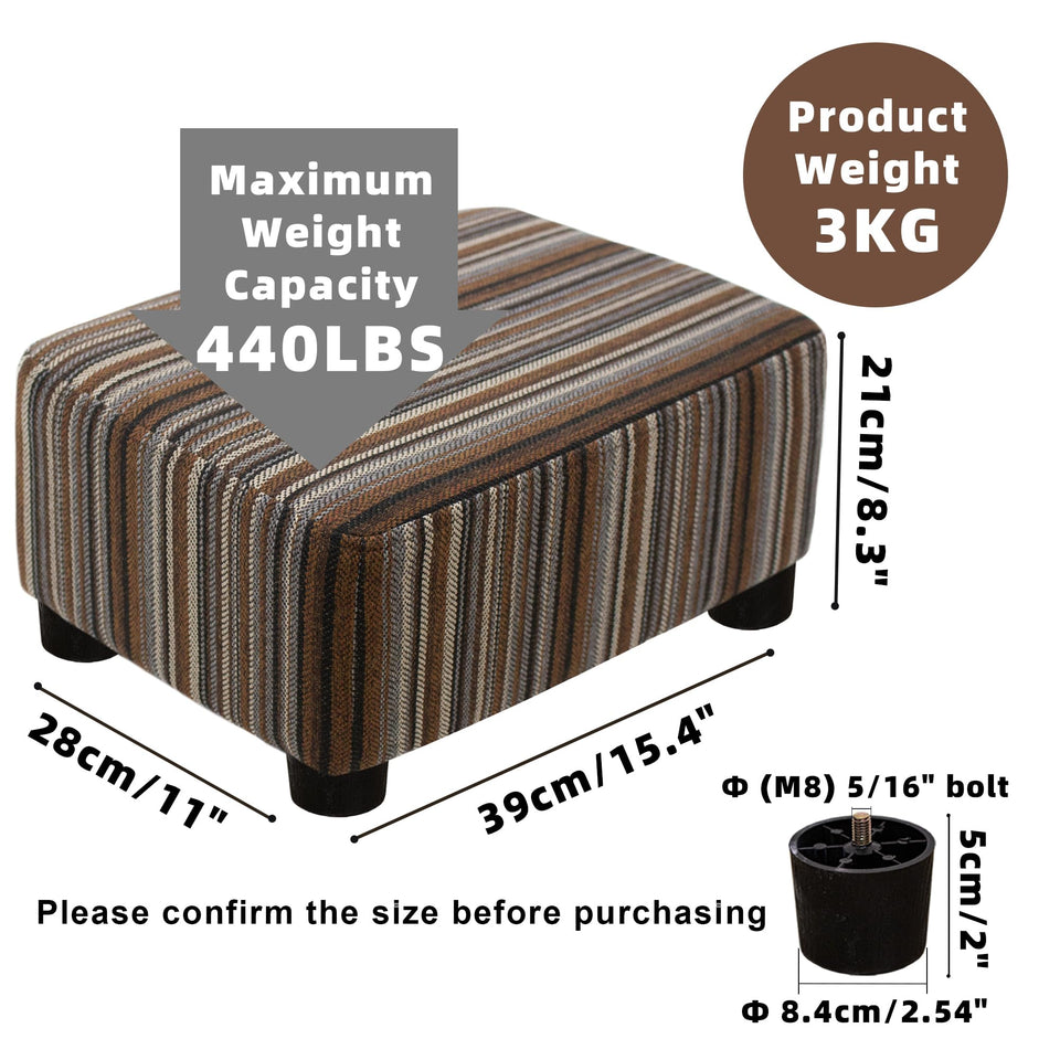 CAROLMADE Small Foot Stool Ottoman Footstool with Legs Under Desk Footrest for Living Room Bedroom and Office, Soft Ivory White