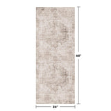 Neutral Living Room Rug - 10x14 Farmhouse Beige Brown Large Area Rug for Dining Room, Bedroom, Low Pile Lightweight Washable