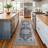 TOPRUUG Washable Oriental Area Rug - 12x15 Rugs for Living Room Soft Carpet for Bedroom Waterproof Floral Distressed Indoor Stain Resistant Non-Shedding Floor Carpets (Green, 12x15)