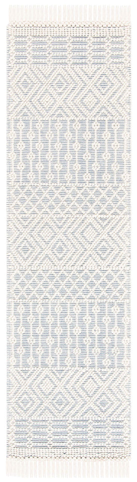 SAFAVIEH Area Rug 8x10 - Natura Collection - Large - Ivory, Handmade Wool, Moroccan Boho Fringe Design, Ideal for Living Room, Bedroom, Dining Space (NAT852B)