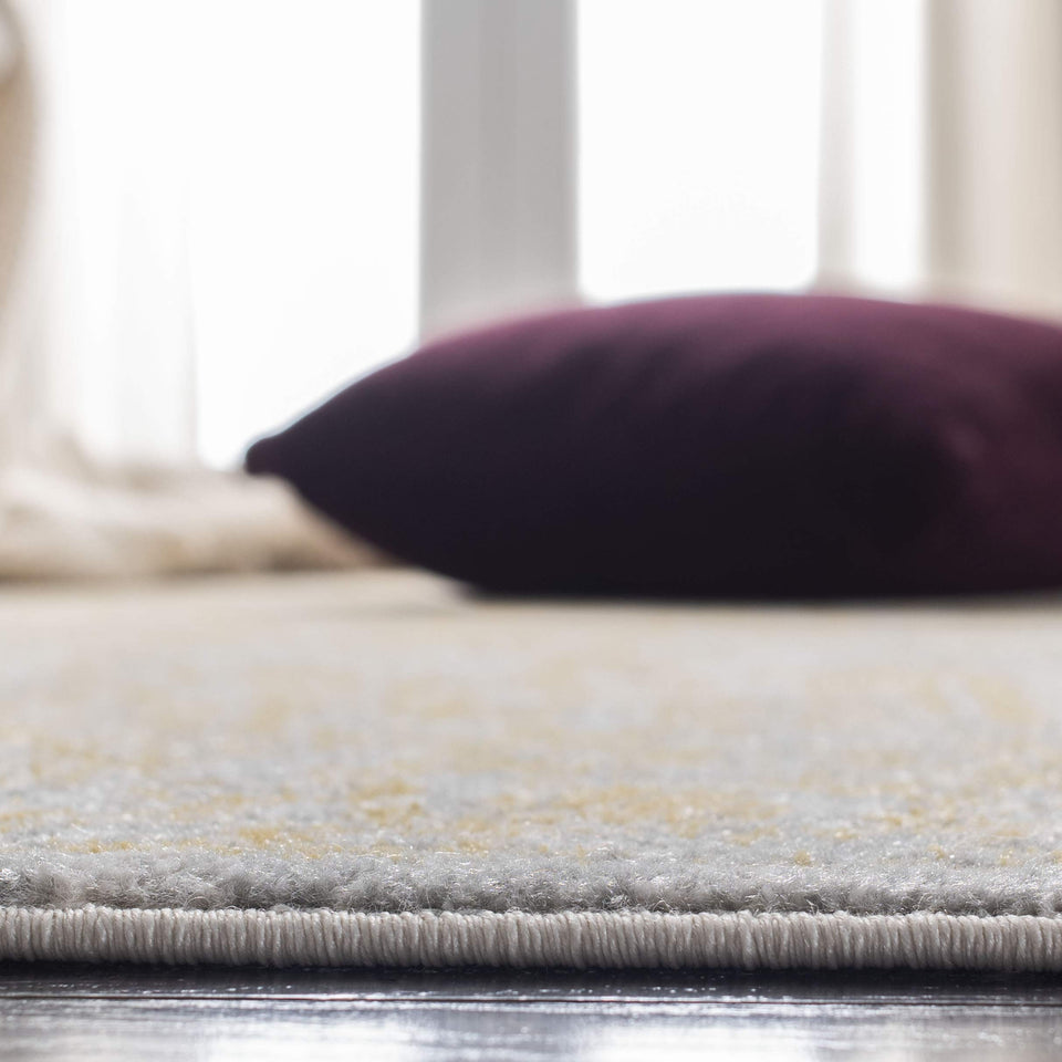 SAFAVIEH Evoke Collection Area Rug - 9' x 12', Ivory & Taupe, Oriental Distressed Design, Non-Shedding & Easy Care, Ideal for High Traffic Areas in Living Room, Bedroom (EVK256E)