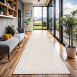 CAMILSON Easy Jute Rug 10x14, Indoor Outdoor Natural Color Fiber Area Rugs for Living Room Patio and Kitchen Rug Herringbone Woven Design Easy-Cleaning Washable Outside Carpet Alfombras 10 x 14
