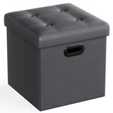 SONGMICS MAZIE Collection - 30 Inches Storage Ottoman Bench with Flipping Lid, Storage Chest Footstool, Load 660 lb, for Entryway, Living Room, Bedroom, Synthetic Leather, Black ULSF45BK