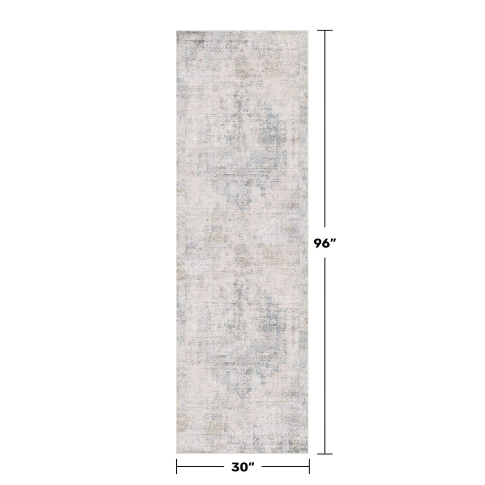 Neutral Living Room Rug - 10x14 Farmhouse Beige Brown Large Area Rug for Dining Room, Bedroom, Low Pile Lightweight Washable