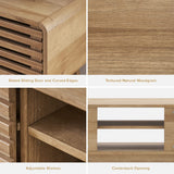 mopio Ensley TV Stand, Mid Century Modern for 55/60/65 inch TV, Farmhouse TV Stand, Entertainment Center with Storage, TV and Media Console for Living Room (Walnut, 59" Tall)