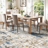 12x15 Area Rug for Living Room – Large Modern Neutral Abstract Thin Washable Carpet, Soft Low Pile Non-Slip Stain-Resistant for Bedroom Dining Room Home Office (Beige Grey)